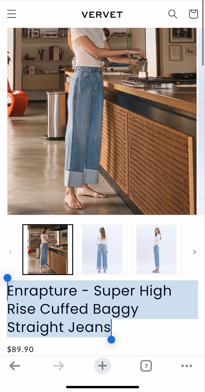 Enrapture - Super High Rise Cuffed Baggy Straight Jeans